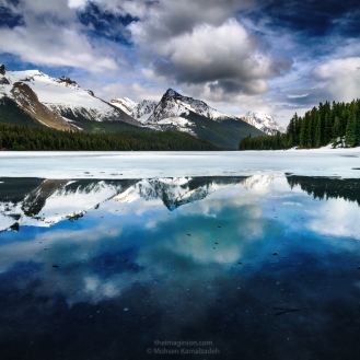 Maligne Lake in Alberta, Canada. Shot in May 2014.